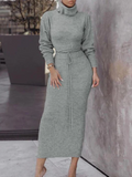 Long Sleeve Sweater Maxi Body Skirt Two Piece Set