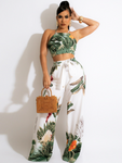 Casual Floral Two Piece Pants Set