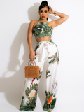 Casual Floral Two Piece Pants Set