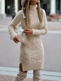 Long Sleeve Turtleneck Sweater Dress